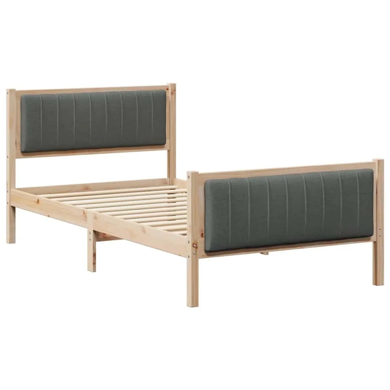 vidaXL Bettgestell Braun und Dunkelgrau 100 x 200 cm Massivholz Kiefer 8784 günstig online kaufen