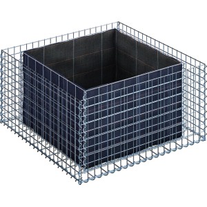 Eckiges Gabiona Gabionen-Hochbeet, 50x100x100 cm, Maschenweite 5x5 cm, Drahtkorb für Steine.