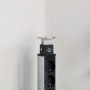 Brennenstuhl Tower Power Steckdosenleiste, 3-fach versenkbar, USB, Alu/Schwarz, 2m Kabel