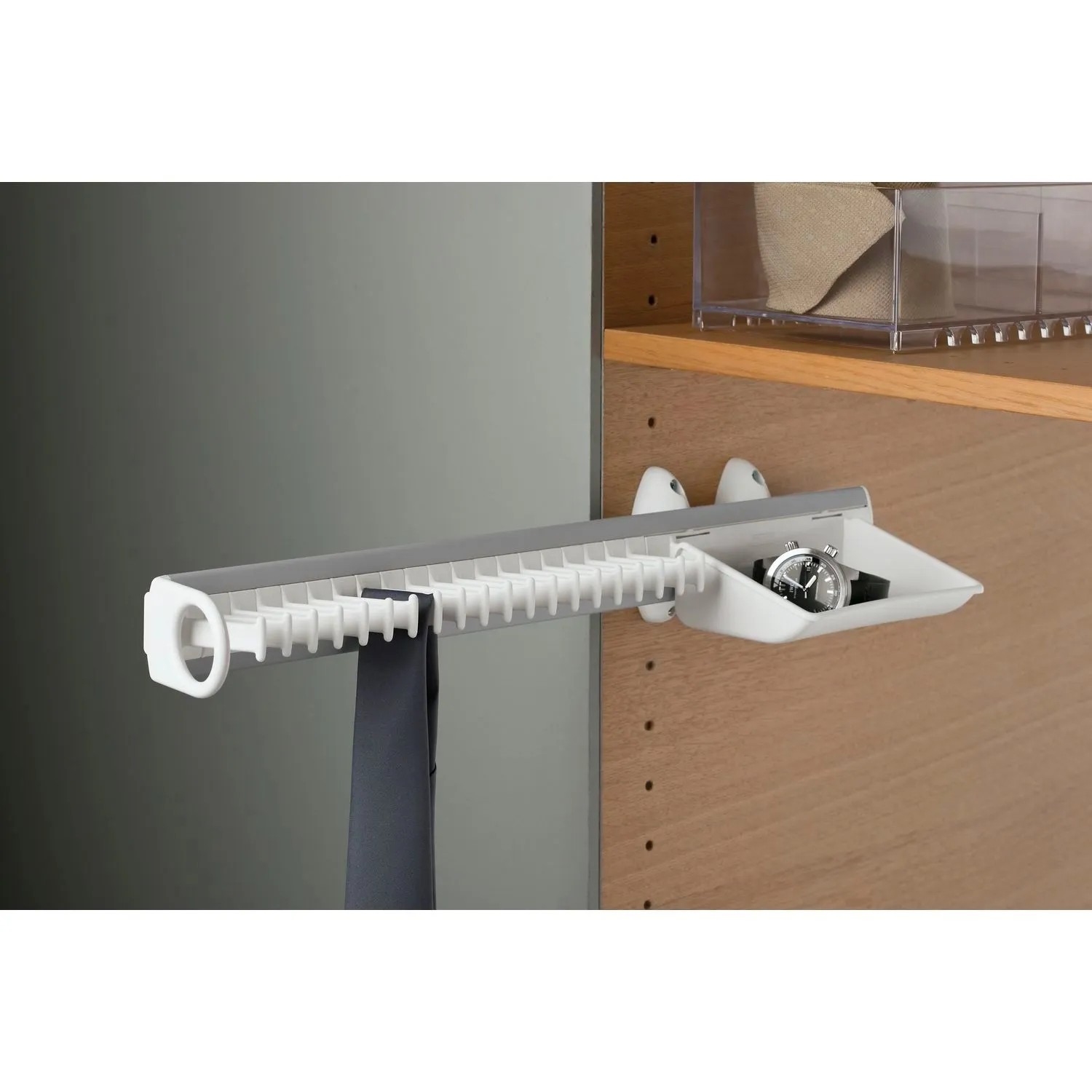 Servetto Krawattenhalter Self System Modell B Aluminium Kunststoff Weiß