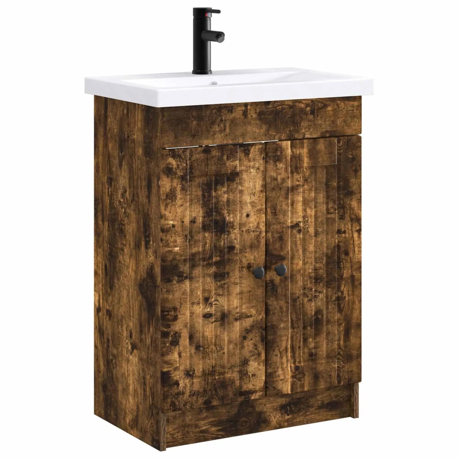 vidaXL Badezimmermöbel-Set Geräucherte Eiche 56 x 37,5 x 81 cm 3404189