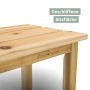 Detailansicht der holz4home Gartenbank aus Tannenholz, naturbelassen, mit geschliffener Sitzfläche.