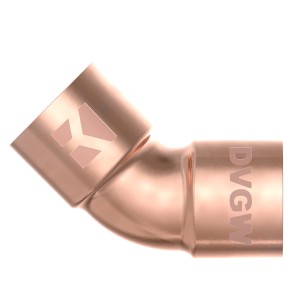 Kirchhoff Bogen 45° 15mm, 2 Muffen, blank, 10er-Set für Lötfittings.