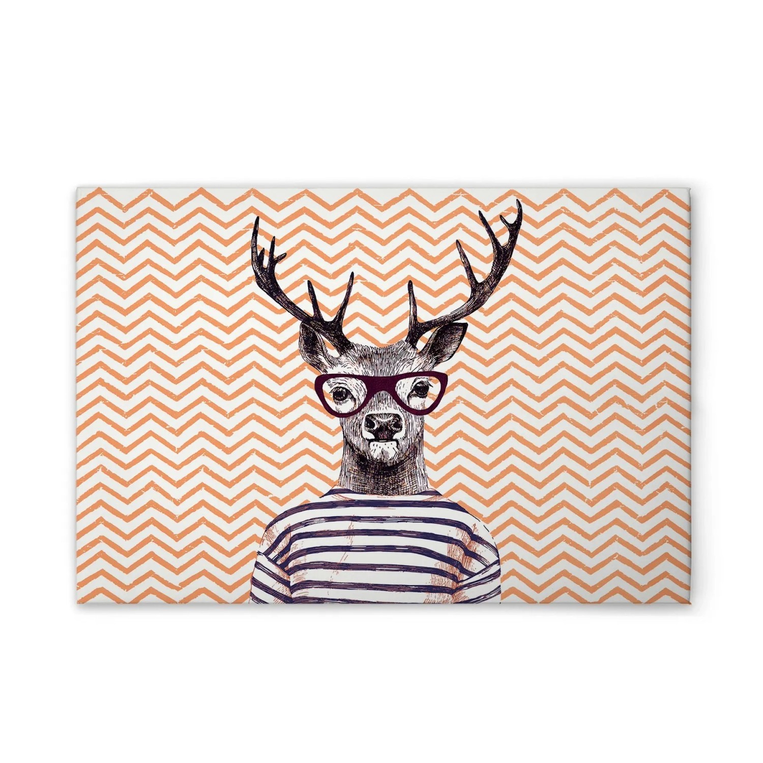 Tadessi Leinwandbild - M1-No.51034 - Retro Hirsch Bunt - 90 x 60 cm - Hochformat