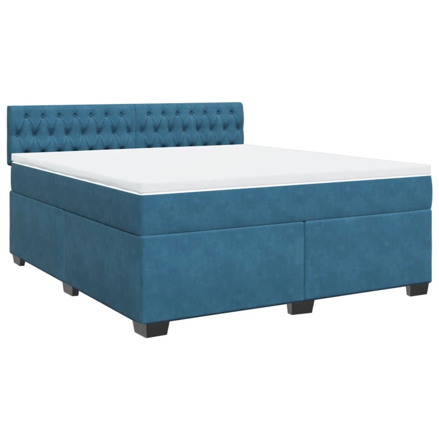 vidaXL Boxspringbett mit Matratze Blau 180x200 cm Samt 3286388 günstig online kaufen
