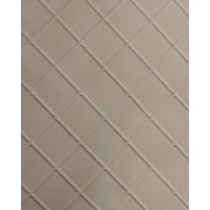 Beige Wandverkleidung in Lederoptik mit Rautenmuster für Paneele.