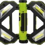 LED-Arbeitsleuchte Butterfly, Akku, magnetisch, schwarz-grün. Klappbare Baustellenlampe mit USB-Kabel.