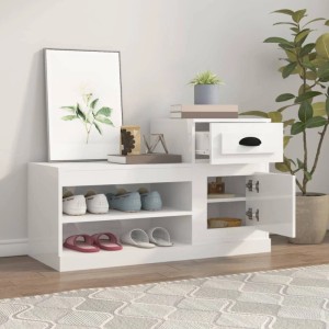 vidaXL Schuhschrank Hochglanz-Weiß 100x42x60 cm Holzwerkstoff 816418