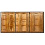 Dunkelgrauer vidaXL Gartentisch aus Poly Rattan mit Akazienholz-Tischplatte.