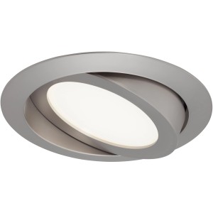 3er-Set schwenkbare Briloner LED-Einbauleuchten in Nickel, 14 cm Durchmesser.