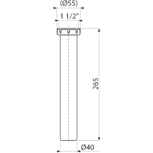 Alcadrain Verstellrohr mit Überwurfmutter 6/4" DN40
