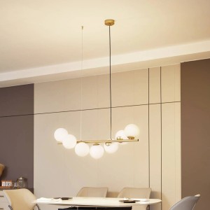 Lucande Pendelleuchte Isandro 10025876 Design Modern in Gold Messing aus Metall 7-flammig G9 Wohnzimmerleuchte