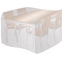 Transparente Schutzhülle (70x235x135 cm) für Gartentischgruppe, schützt vor Wind und Wetter.