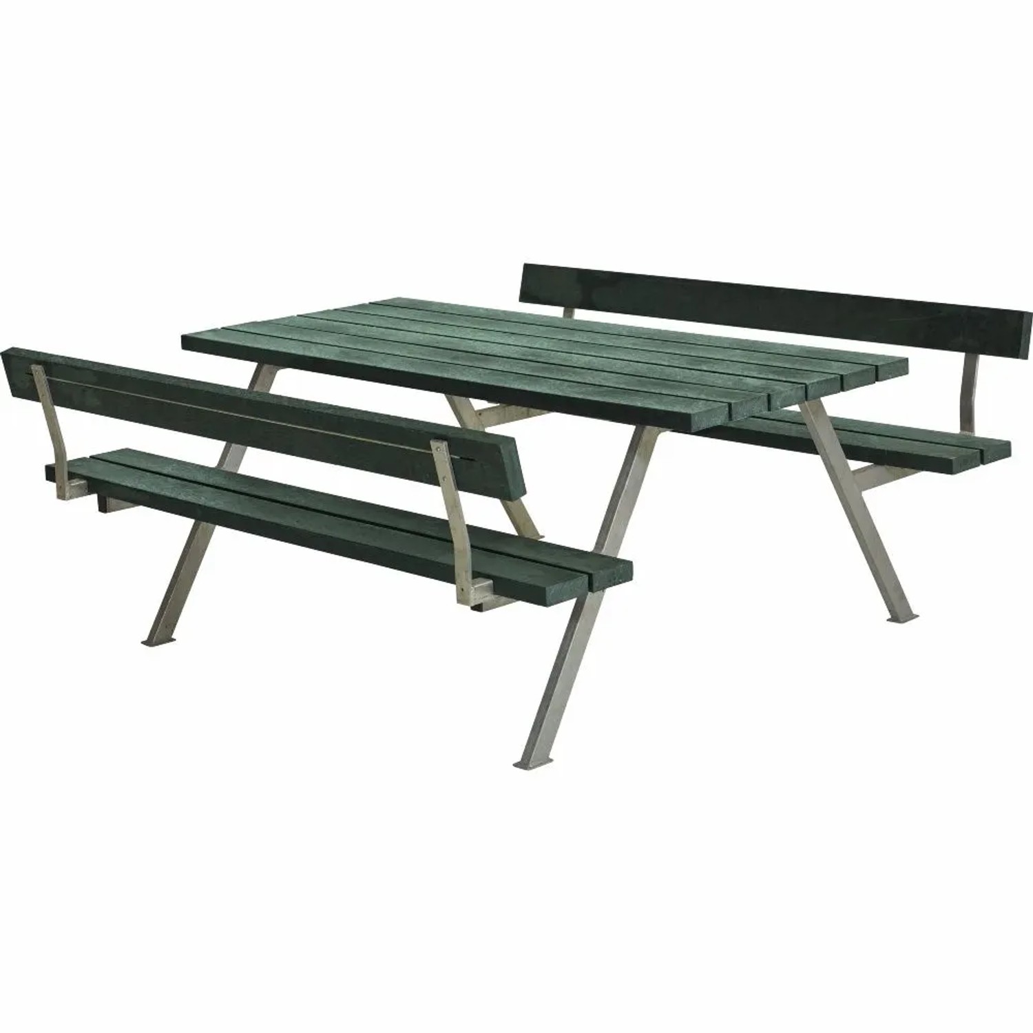 PLUS Gartenmöbel Sitzgruppe 177 cm Klappbar Retex Grün mit 2 Rückenlehnen Holz