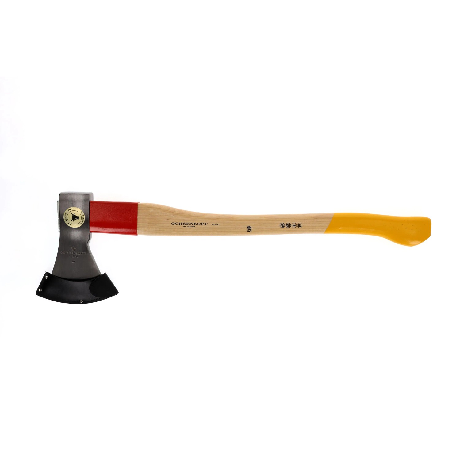 Ochsenkopf Forstaxt Universal Gold mit Hickory-Stiel und Schneidenschutz.