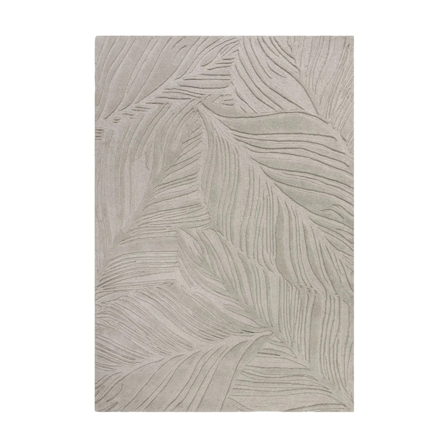 Flair Rugs Wollteppich Lino Leaf 160 cm x 230 cm Grau
