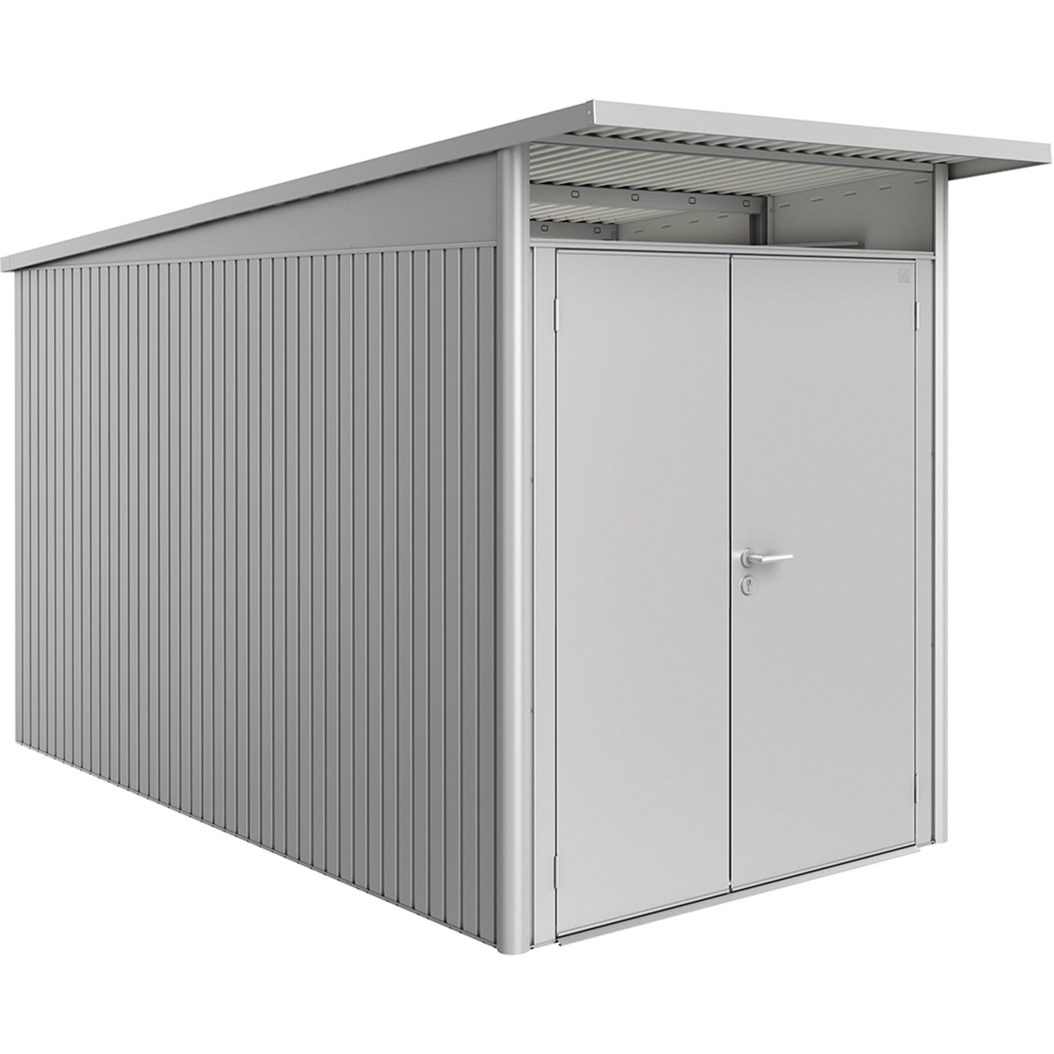 Biohort Gerätehaus AvantGarde Silber Gr. A4: 180 cm x 380 cm