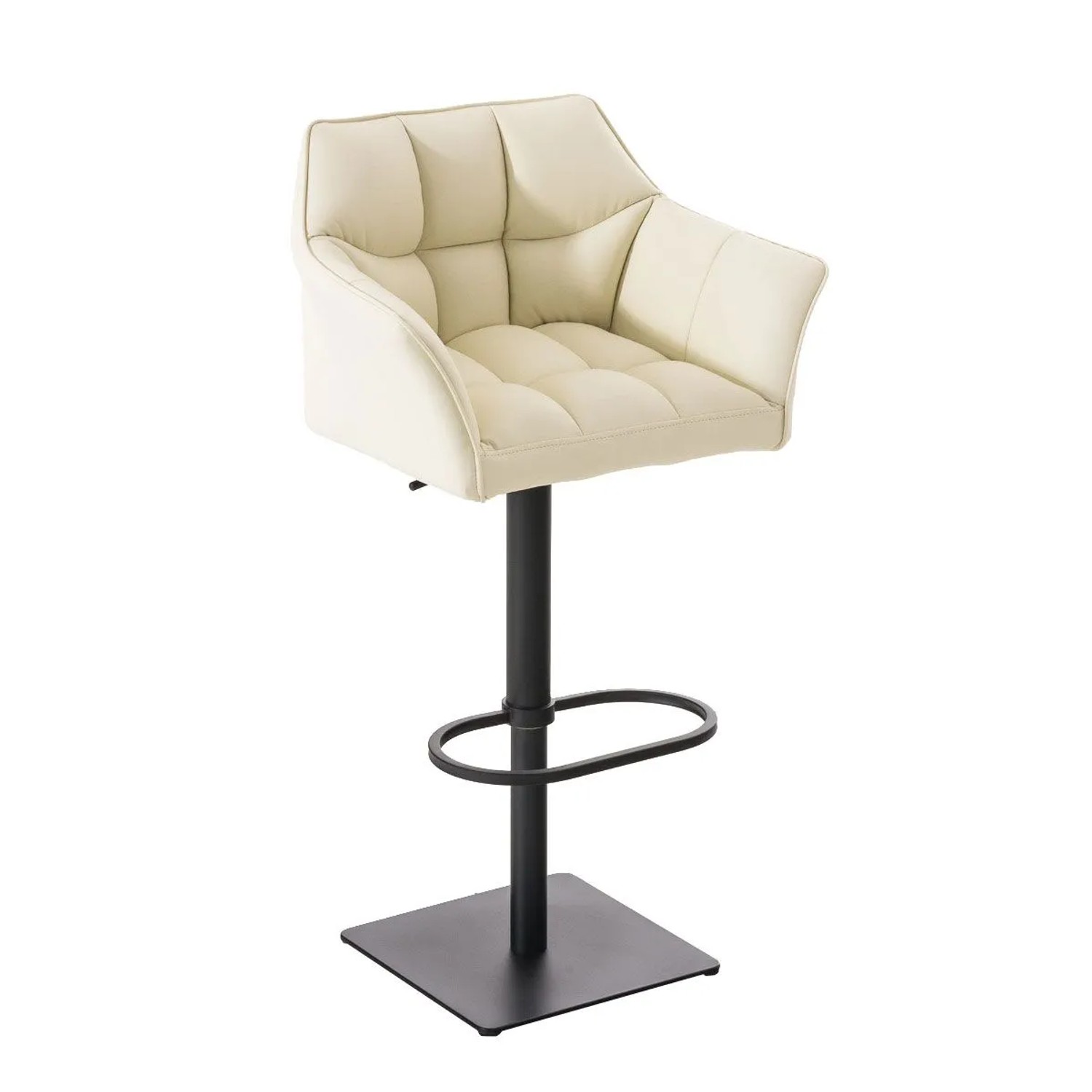CLP Barhocker Damaso Kunstlederbezug Creme/Schwarz