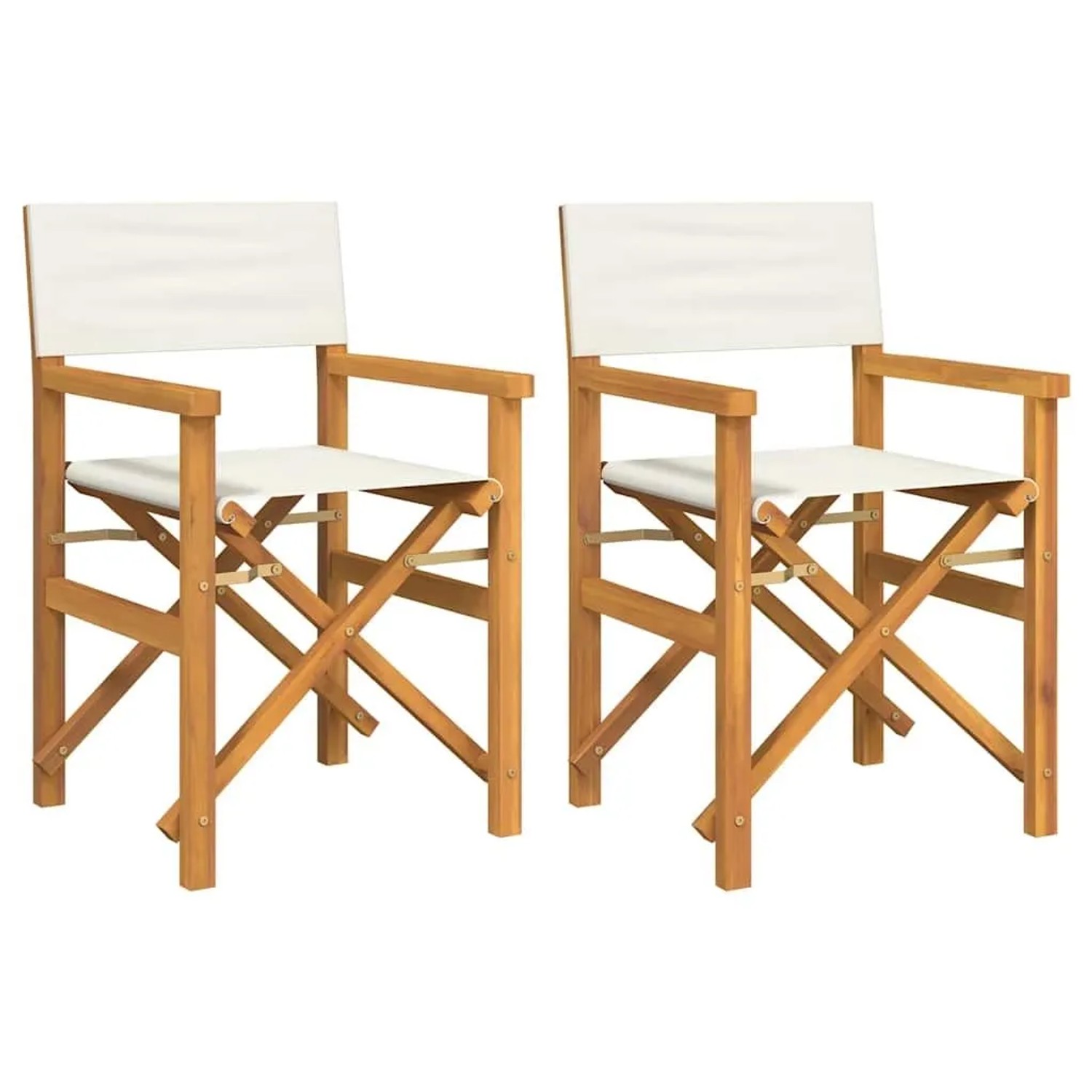 vidaXL Regiestühle 2 Stk Klappbar Creme Massivholz Teak 4008512