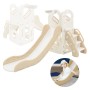 Joyz Kinderrutsche 3in1 in Weiß-Beige mit Turm und Basketballkorb aus Kunststoff.