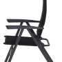 Siena Garden Campingsessel Premium, anthrazitfarbener Klappstuhl mit AirMesh-Bezug und Kopfstütze.