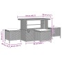 vidaXL 13-teiliges Garten-Sofaset aus Poly Rattan und Akazienholz in Schwarz, mit Maßen.