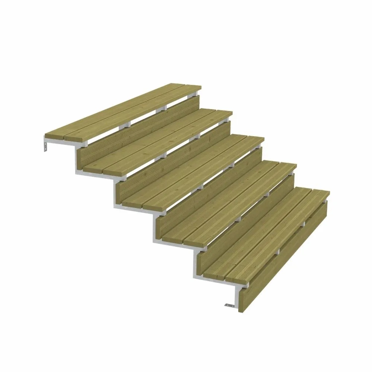 PLUS Terrassentreppe 5 Stufen 180 cm Breite Feuerverzinkter Stahl