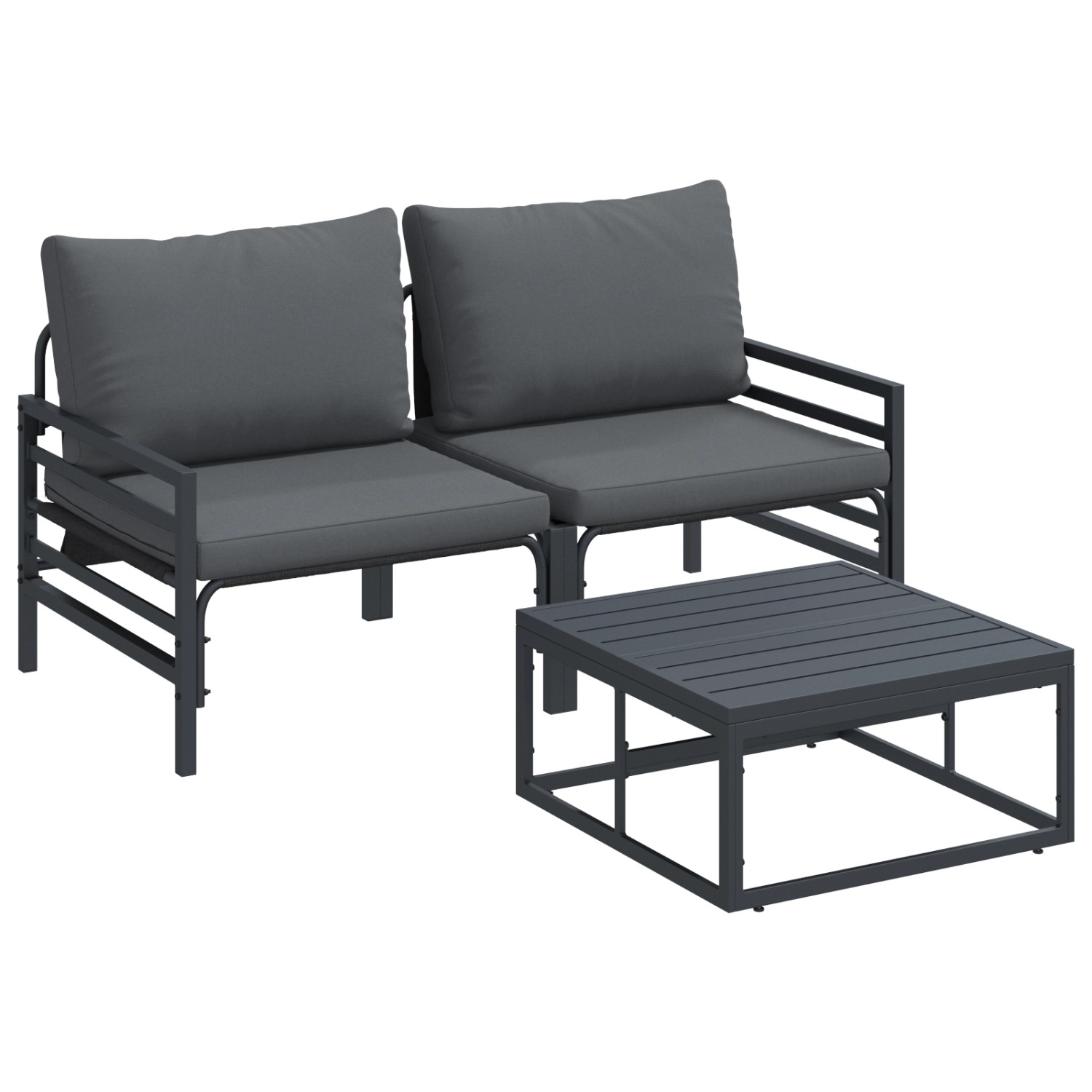 vidaXL Garten-Sofa-Set 3-Tlg Anthrazit Stahl 3378961 günstig online kaufen