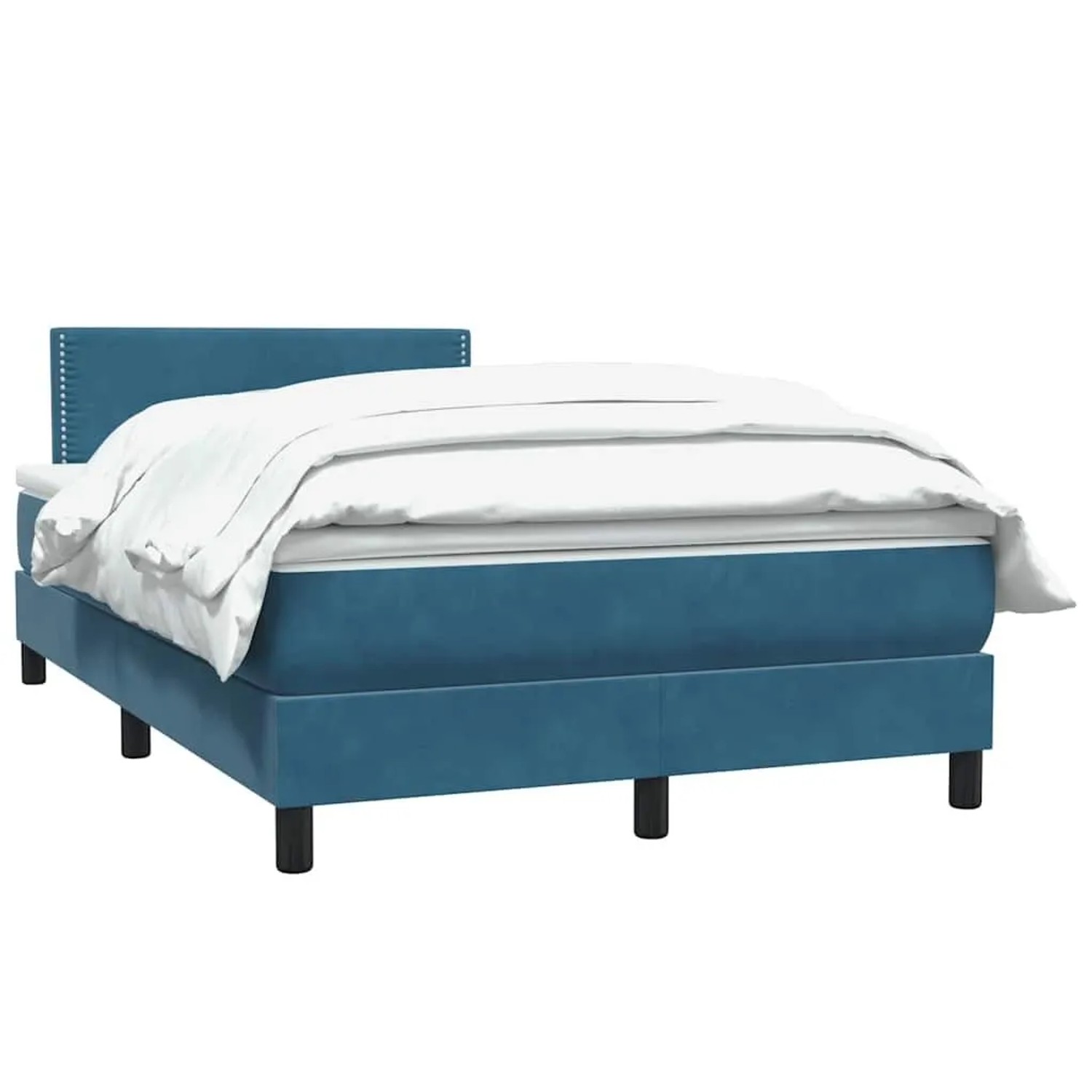 vidaXL Boxspringbett mit Matratze Dunkelblau 120x210 cm Samt 3316111 günstig online kaufen
