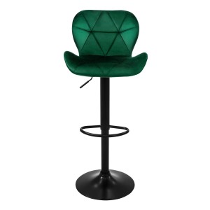 ML-Design Barhocker 4er Set, grün, Samt, drehbar und höhenverstellbar.