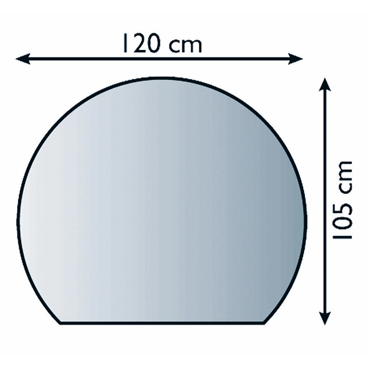 Lienbacher Funkenschutzplatte Glasbodenplatte Halbrund 6mm Stärke