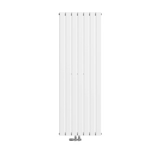 Weißer, vertikaler Emke Heizkörper 160x54cm. Flaches Design, einlagig. Paneelheizkörper für Warmwasser.