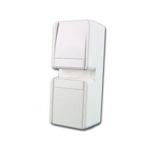 TEM Fontana SteckdoseSchalter Vertikal Weiß 250V16A IP44