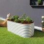 Vitavia Hochbeet Vita 630 aus Zink-Alu im Garten mit Bepflanzung.