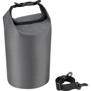 Graue, wasserdichte 10L Tasche für Camping mit Tragegurt.