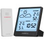 Kienzle Funk-Wetterstation Slim, schwarzes Display mit Innen- und Außensensor.