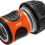 Gardena Schlauchverbinder-Satz, 19 mm (3/4 Zoll), mit Wasserstop für Schlauchanschluss und -ende.