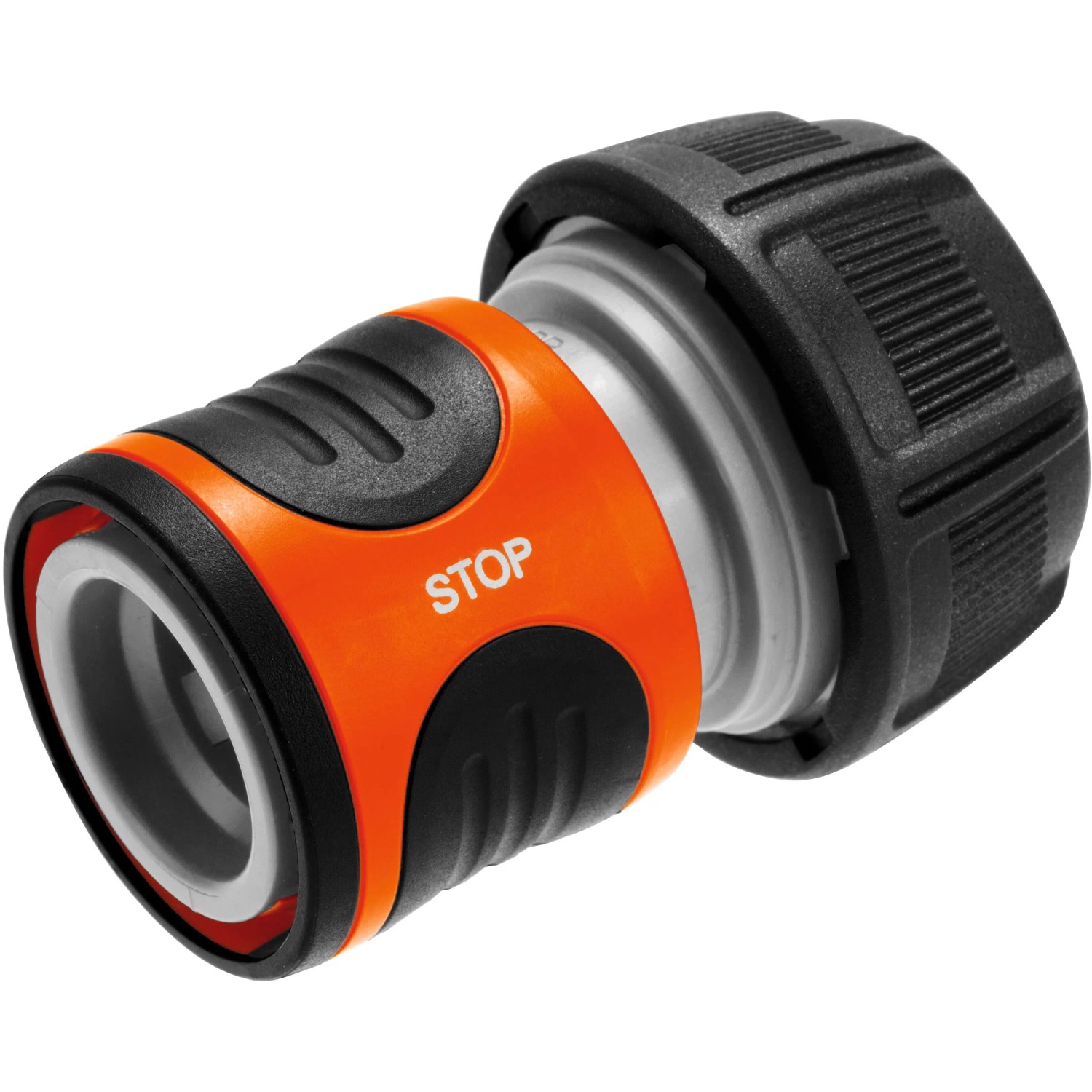 Gardena Schlauchverbinder-Satz, 19 mm (3/4 Zoll), mit Wasserstop für Schlauchanschluss und -ende.