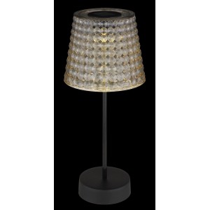 Globo LED Solarleuchte, schwarz matt, Kristalloptik. Deko-Leuchte für Garten und Balkon.