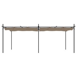 DELUKE Terrassenüberdachung Mit Schiebedach OLIMP Taupe 589x292x230cm Pergola Garten Pavillon Rankhilfe Sonnenschutz Gartenpergola