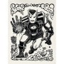 Komar Wandbild: Iron Man im Lino-Cut Stil, 30x40 cm, schwarz-weiß. Marvel Deko für Kinderzimmer.