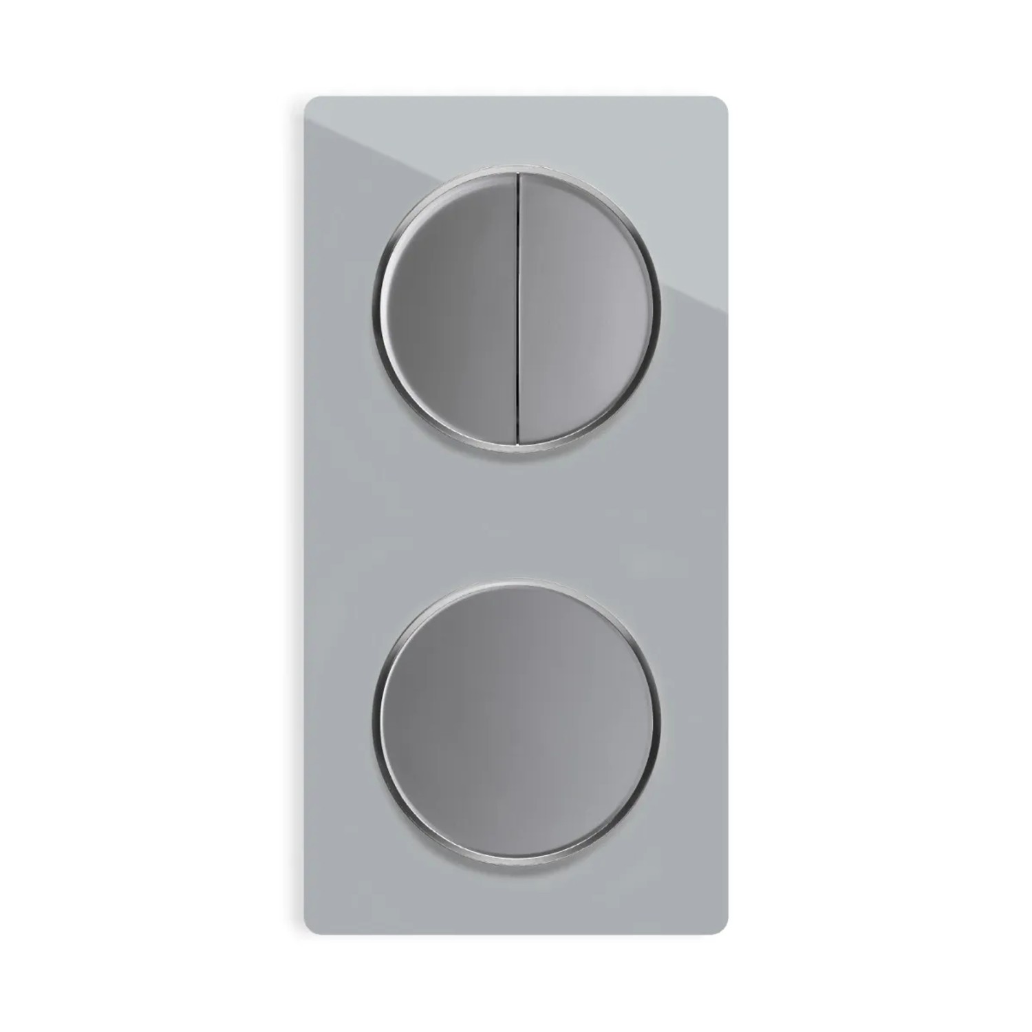 OneKeyElectro Serienschalter 2fach Lichtschalter mit Glas Abdeckrahmen 2fach Senkrecht Grau