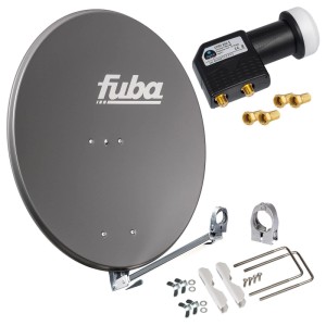 hb-digital Sat Anlage 80cm Fuba DAL 800 Aluminium Anthrazit mit Twin LNB
