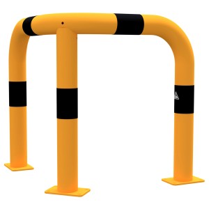 Schake Rammschutzbügel, gelb-schwarz, 600x650mm, zum Aufdübeln, für Anfahrschutz in Industrie und Lager.