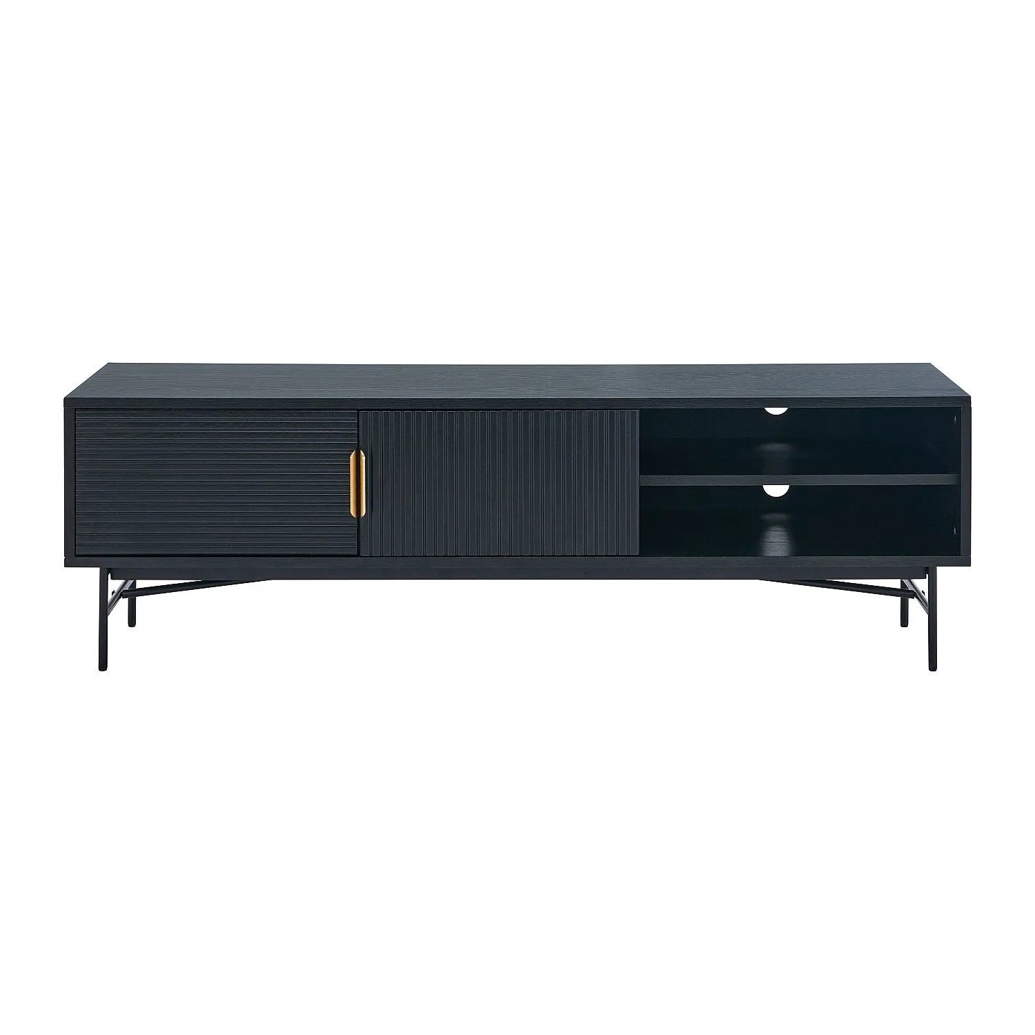 Vente-unique Tv-Board Siriola Schwarz  Goldfarben 160 cm