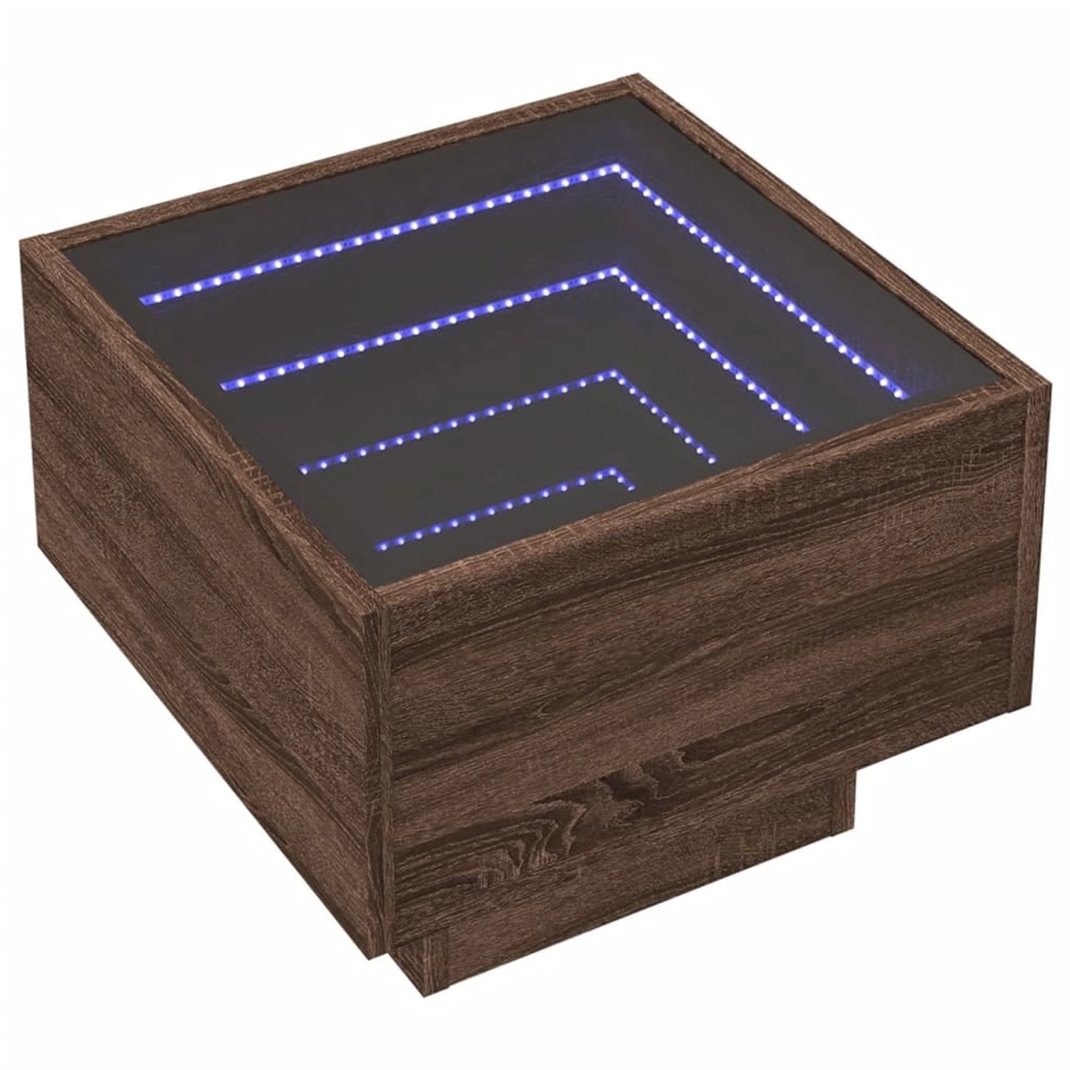 vidaXL Beistelltisch mit LED Braun Eichen-Optik 40x40x30 cm 847503 günstig online kaufen
