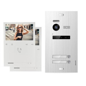 Balter Evo Video Türsprechanlage für 2 Familienhaus, 2 Monitore, 2-Draht Bus, Silber