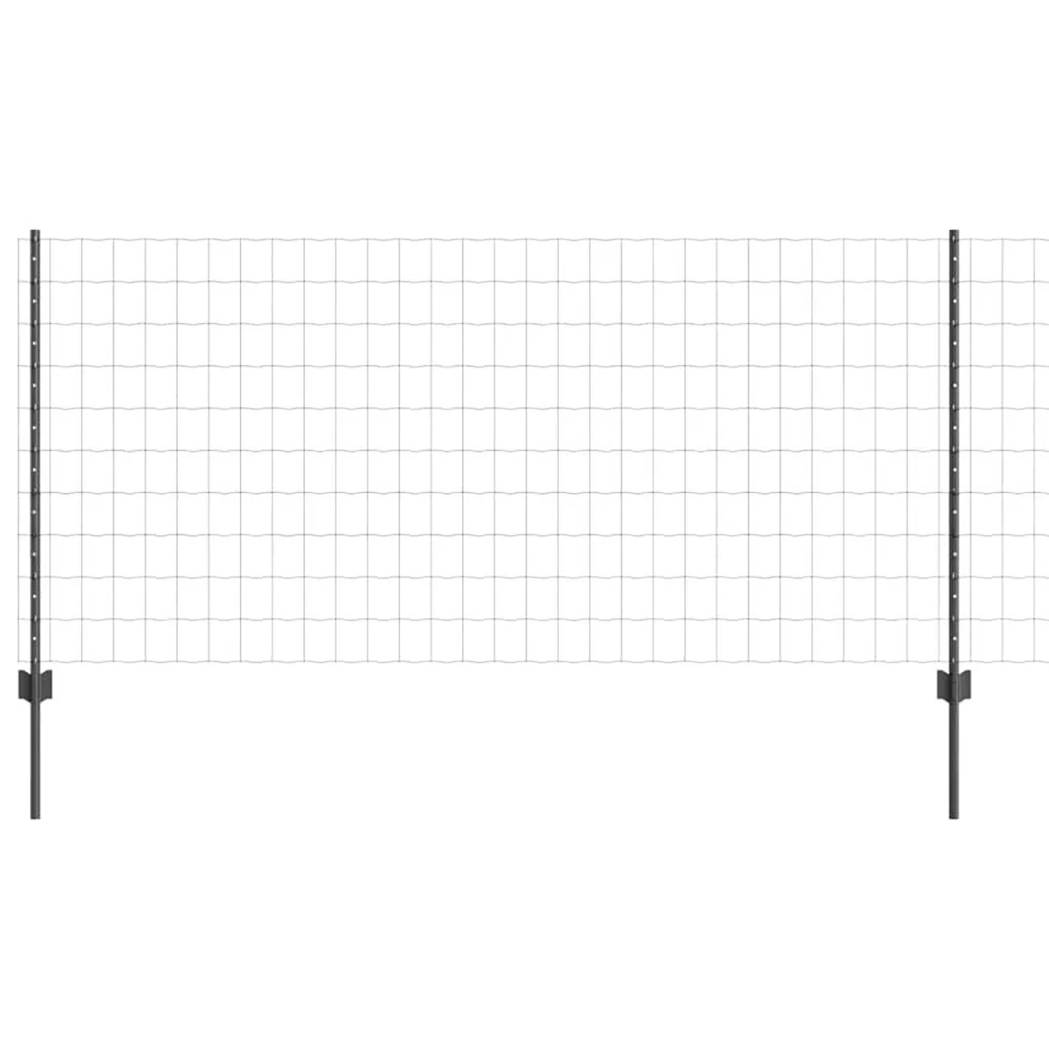 vidaXL Zaun mit Pfosten Grau 1 x 25 m Stahl und PVC 3336112 günstig online kaufen