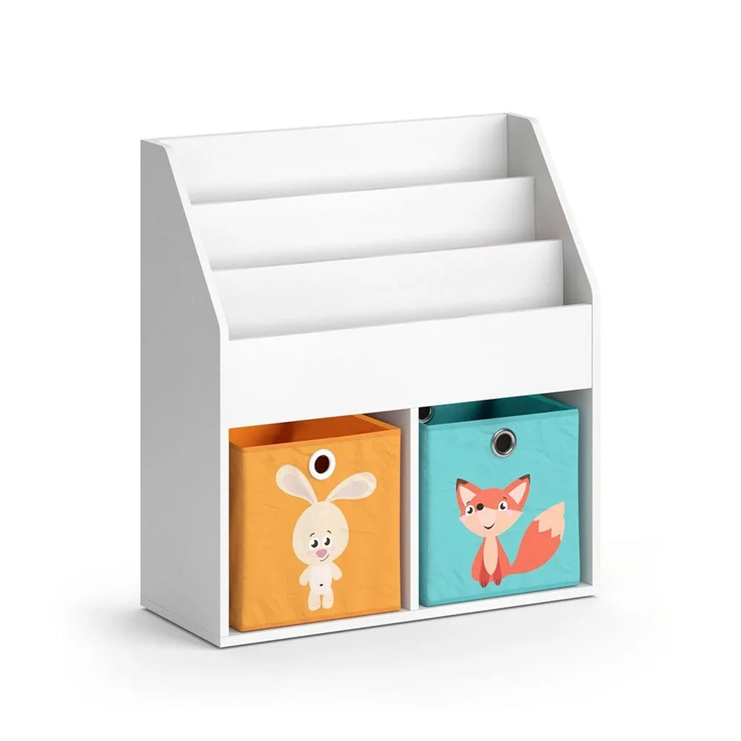 Vicco Kinderregal Luigi Weiß 72 x 79 mit 2 Faltboxen Art Nr 36212