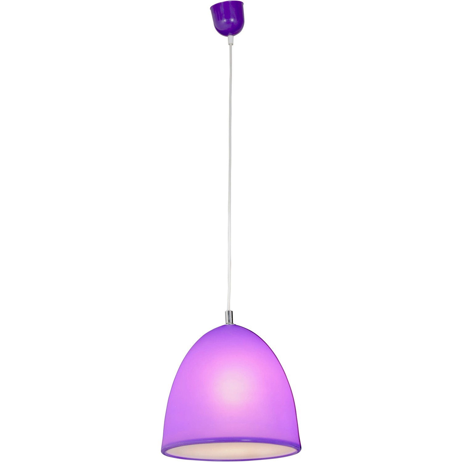 Violette Pendelleuchte Silkworm von Näve, Lampenschirm aus Silikon, E27 Fassung.